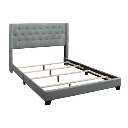 Queen Size Bed : Tufted Upholstered Standard Bed