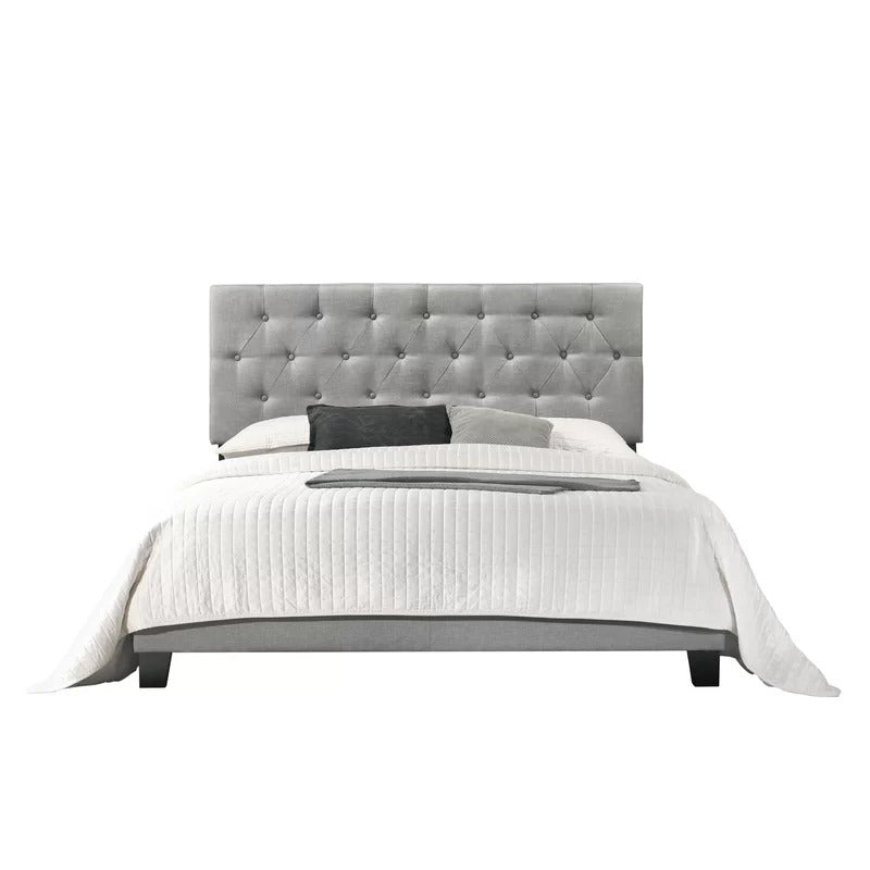 Queen Size Bed : Tufted Upholstered Standard Bed