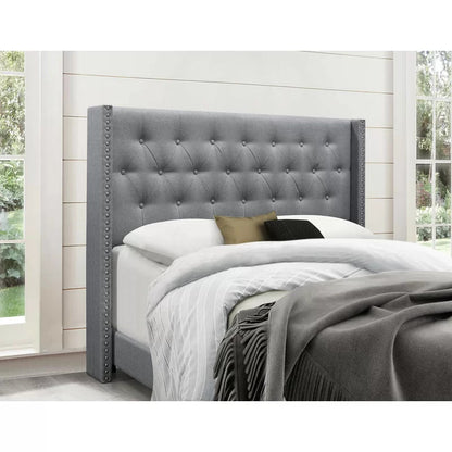Queen Size Bed : Tufted Upholstered Standard Bed