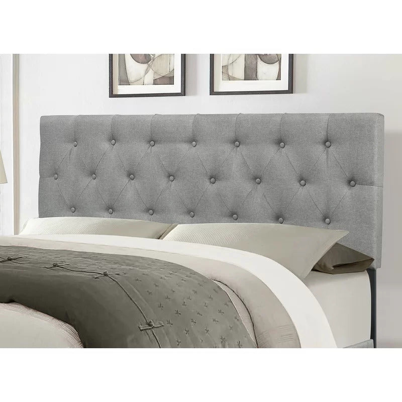 Queen Size Bed : Tufted Upholstered Standard Bed