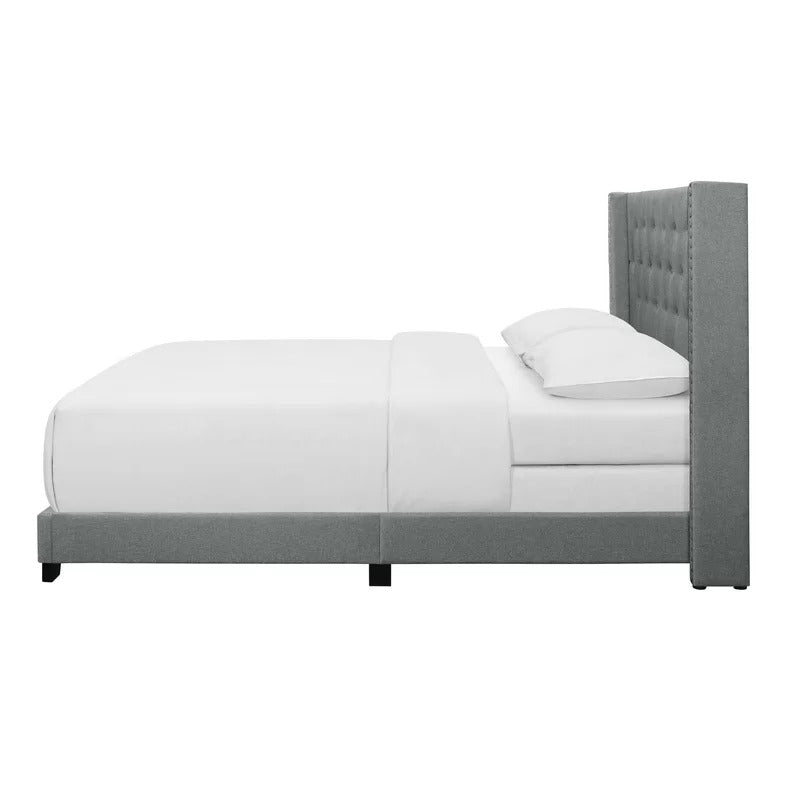 Queen Size Bed : Tufted Upholstered Standard Bed