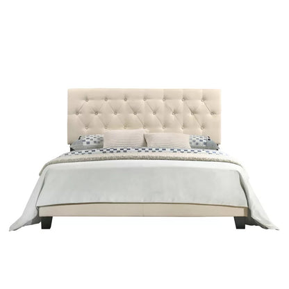 Queen Size Bed : Tufted Upholstered Standard Bed