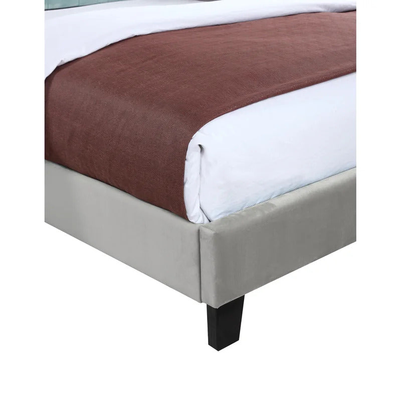 Queen Size Bed : Tufted Upholstered Standard Bed