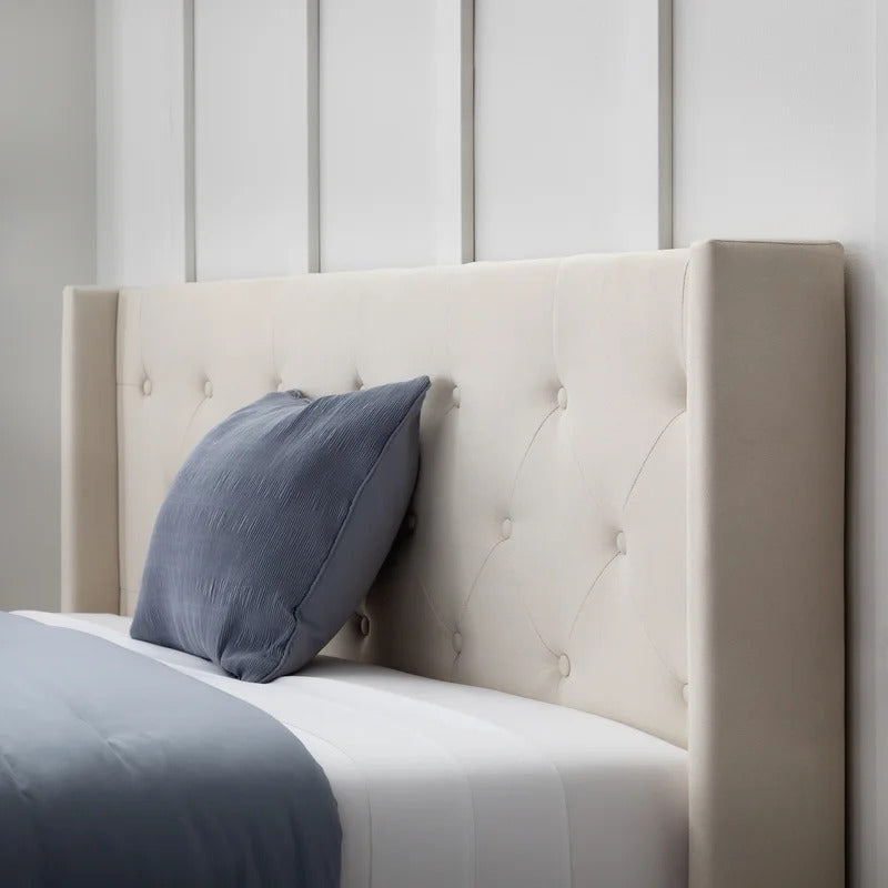 Queen Size Bed : Tufted Upholstered e Platform Bed
