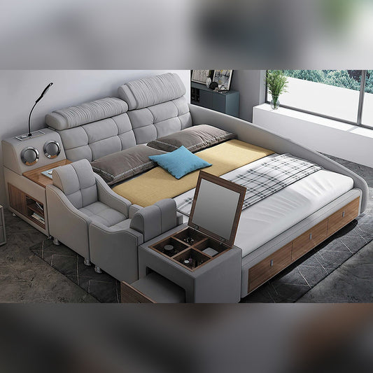 Queen Size Grey Queen Size Smart Bed