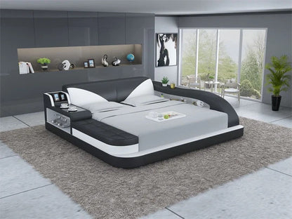 Queen Size : Leatherette Bed With Storage
