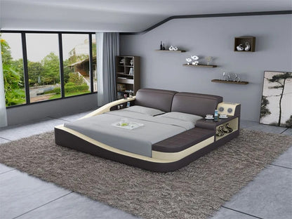Queen Size : Leatherette Bed With Storage
