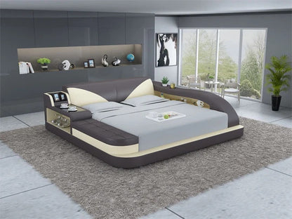 Queen Size : Leatherette Bed With Storage
