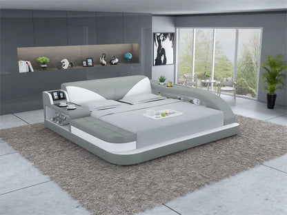 Queen Size : Leatherette Bed With Storage