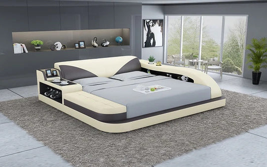 Queen Size : Leatherette Bed With Storage