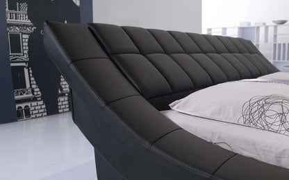 Queen Size: Leatherette Queen Size Platform Bed
