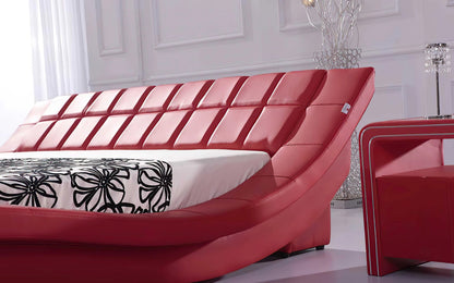 Queen Size: Leatherette Queen Size Platform Bed