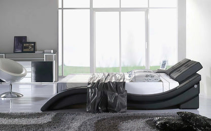 Queen Size: Leatherette Queen Size Platform Bed