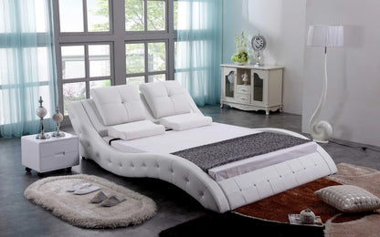 Queen Size: Leatherette Queen Size Platform Bed