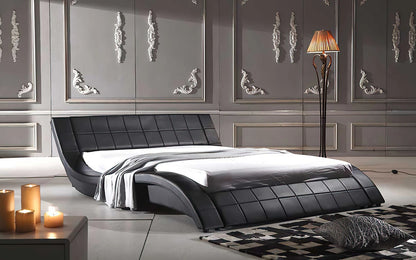 Queen Size: Leatherette Queen Size Platform Bed