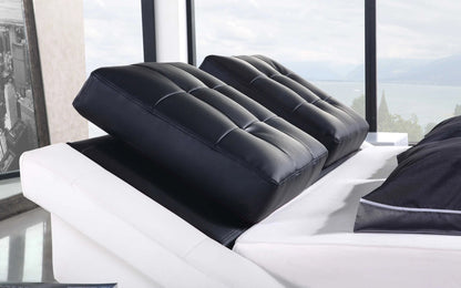 Queen Size: Leatherette Queen Size Platform Bed