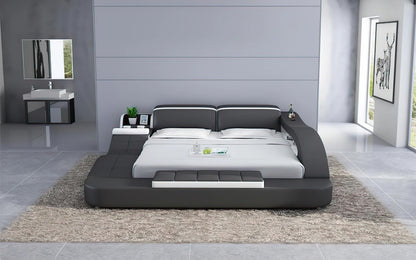 Queen Size: Leatherette Queen Size Smart Bed