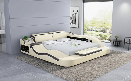 Queen Size: Leatherette Queen Size Smart Bed