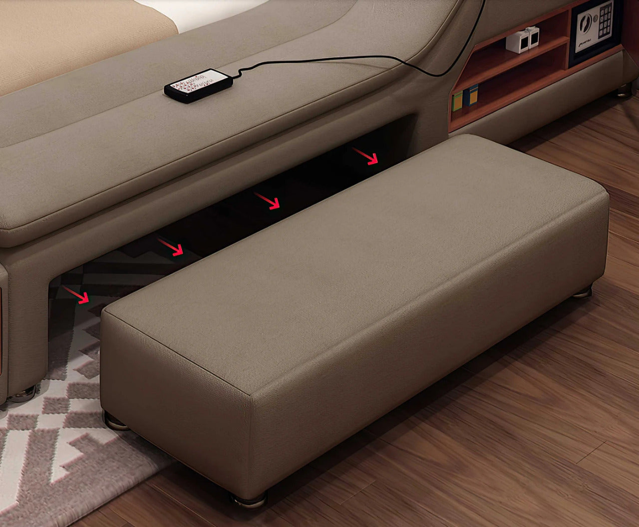 Queen Size: Brown Multi-functional Queen Size Smart Bed