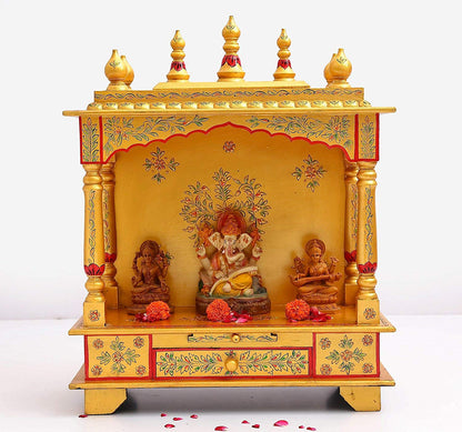 Rajasthani Ethnic Handcrafted Wooden Temple/Mandir/Pooja Ghar/Mandapam