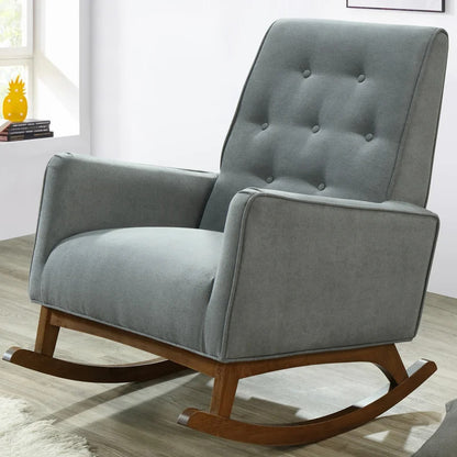 Rocking Chair: Button-Tufted Velvet Rocking Chair