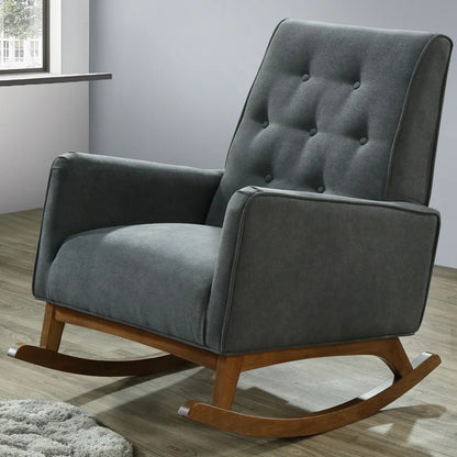 Rocking Chair: Button-Tufted Velvet Rocking Chair