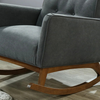 Rocking Chair: Button-Tufted Velvet Rocking Chair