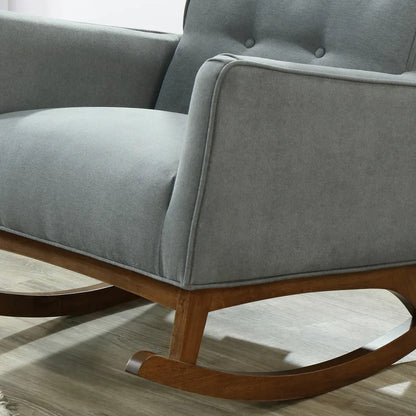 Rocking Chair: Button-Tufted Velvet Rocking Chair