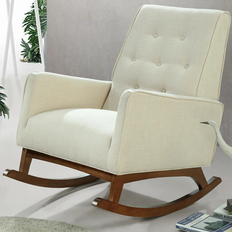 Rocking Chair: Button-Tufted Velvet Rocking Chair