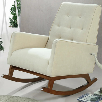 Rocking Chair: Button-Tufted Velvet Rocking Chair