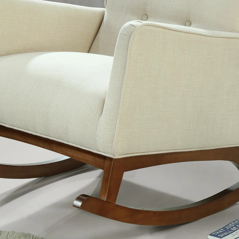 Rocking Chair: Button-Tufted Velvet Rocking Chair