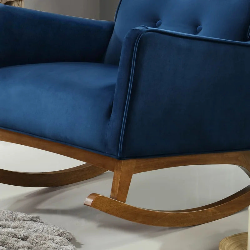 Rocking Chair: Button-Tufted Velvet Rocking Chair