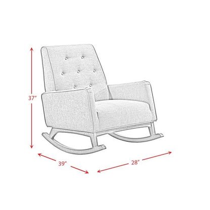 Rocking Chair Button-Tufted Velvet Rocking Chair