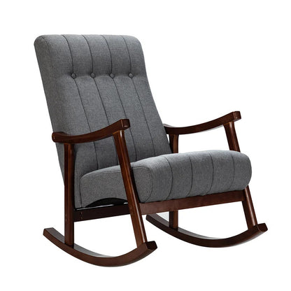 Rocking Chair: Button Tufted Back Rocking Chair
