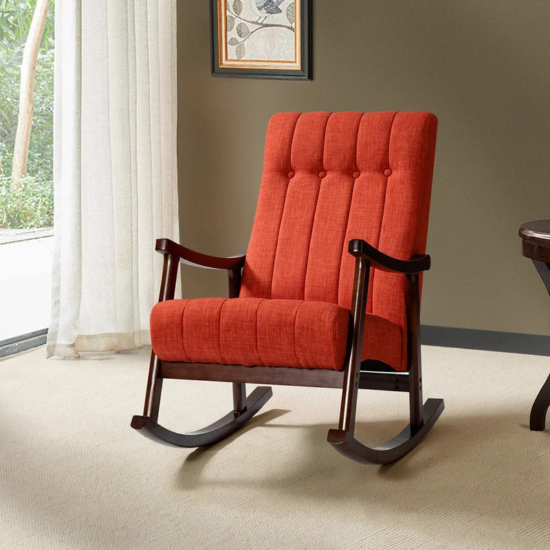 Rocking Chair: Button Tufted Back Rocking Chair