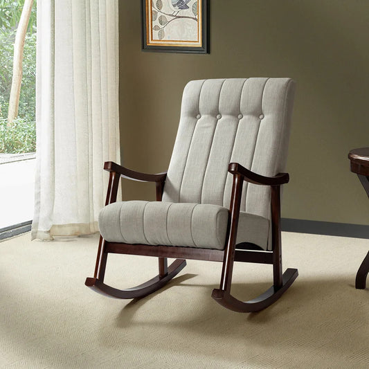 Rocking Chair: Button Tufted Back Rocking Chair