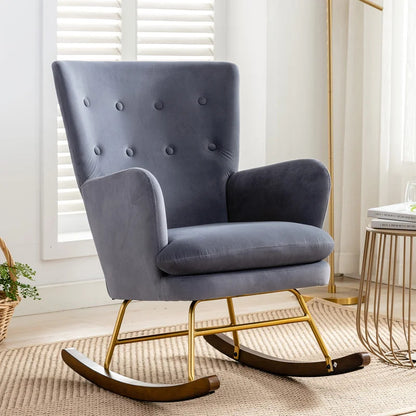 Rocking Chair: Buttoned Back Rocking Chair