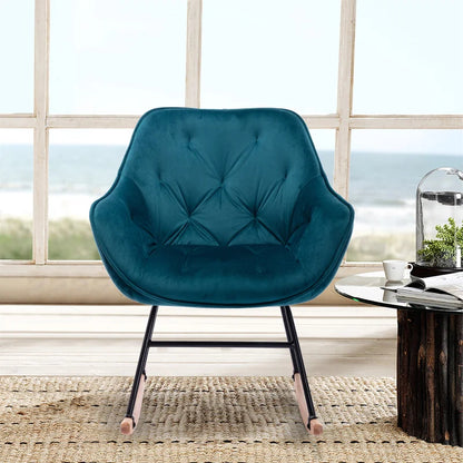 Rocking Chair: Modern Velvet Rocking Chair