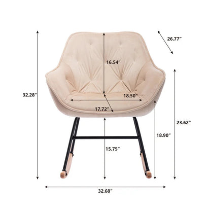 Rocking Chair: Modern Velvet Rocking Chair