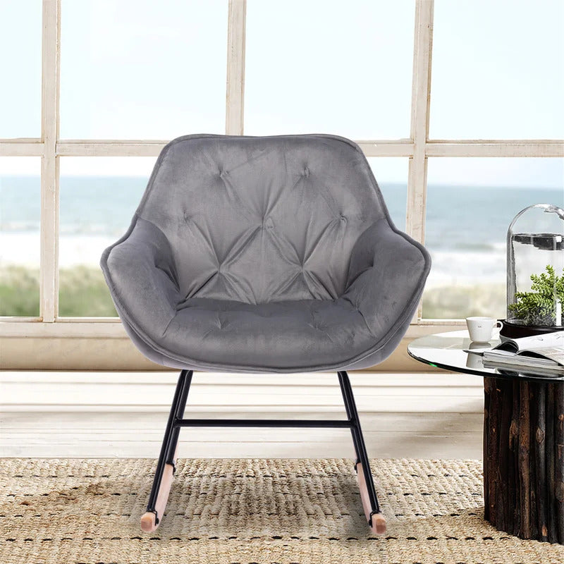 Rocking Chair: Modern Velvet Rocking Chair