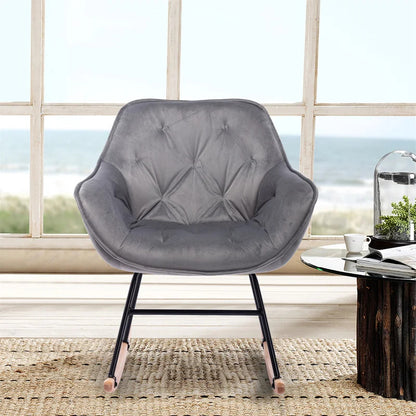 Rocking Chair: Modern Velvet Rocking Chair