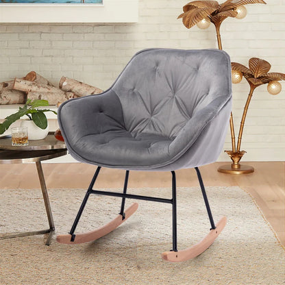 Rocking Chair: Modern Velvet Rocking Chair