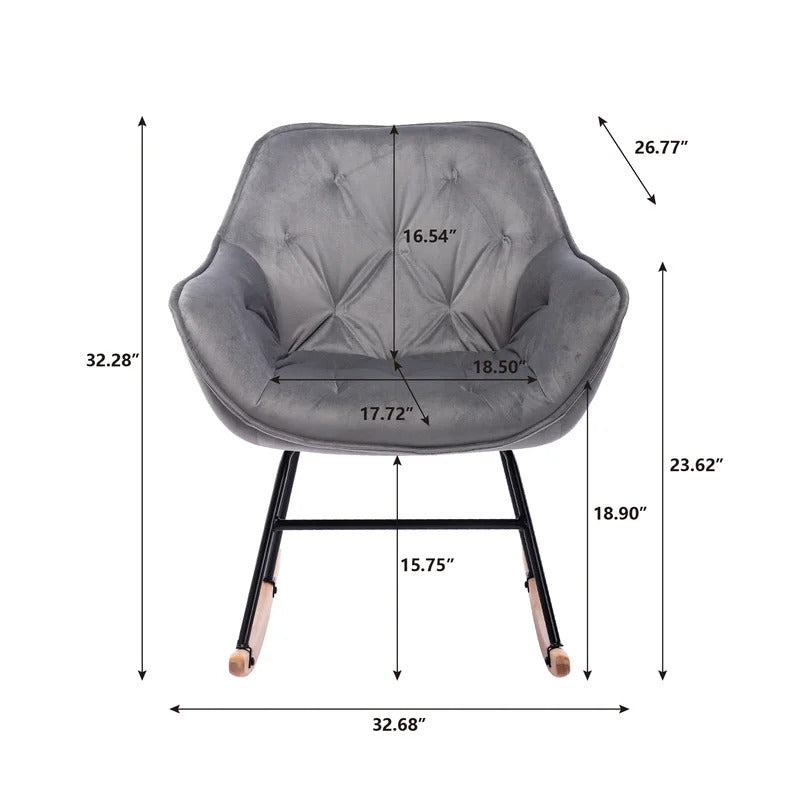 Rocking Chair: Modern Velvet Rocking Chair