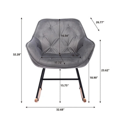 Rocking Chair: Modern Velvet Rocking Chair