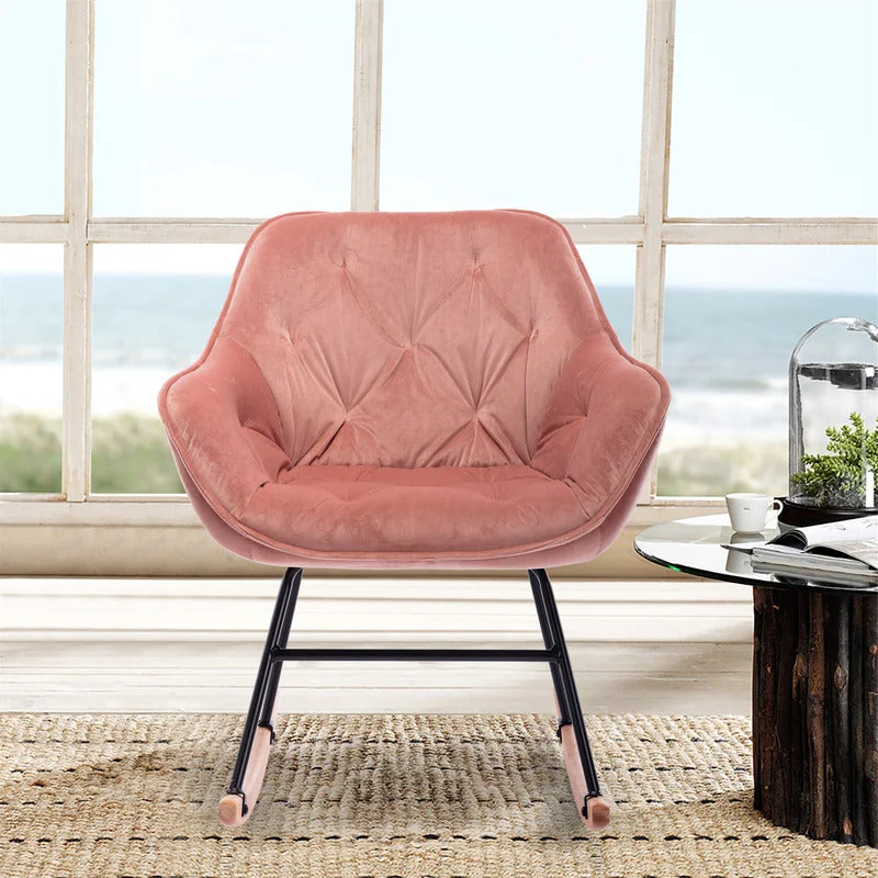 Rocking Chair: Modern Velvet Rocking Chair