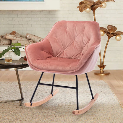 Rocking Chair: Modern Velvet Rocking Chair
