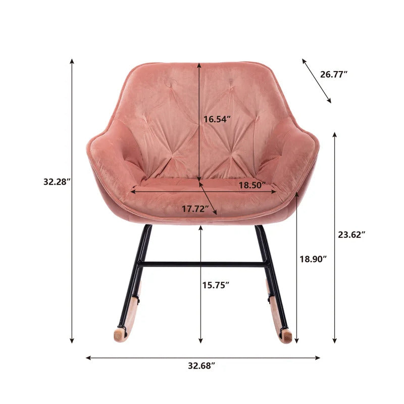 Rocking Chair: Modern Velvet Rocking Chair