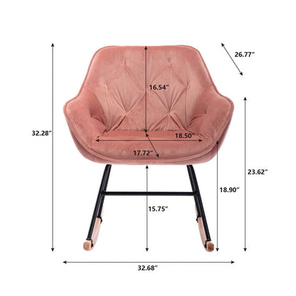 Rocking Chair: Modern Velvet Rocking Chair