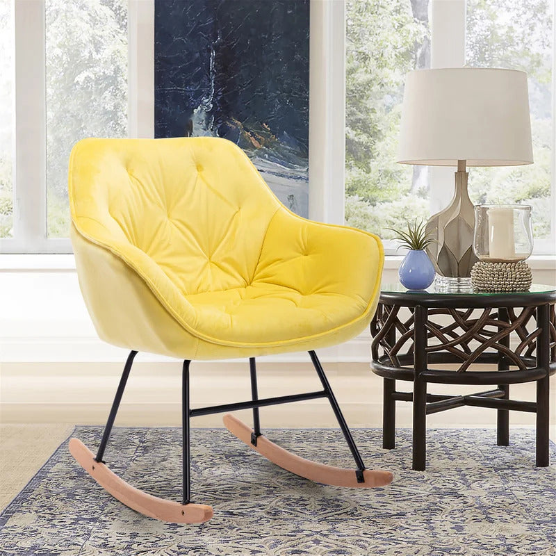 Rocking Chair: Modern Velvet Rocking Chair