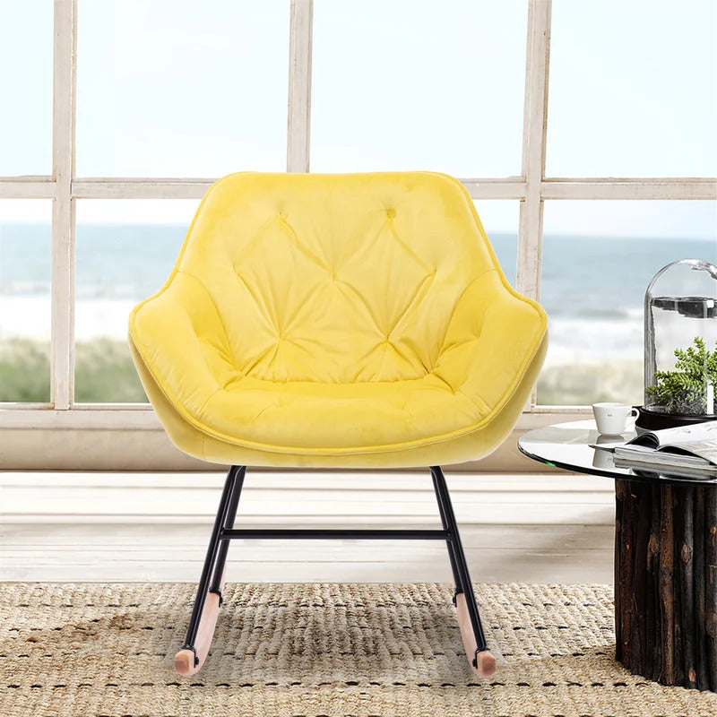Rocking Chair: Modern Velvet Rocking Chair